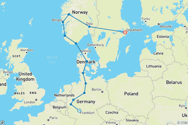 Mapa de Hermosas vistas (13 destinations)