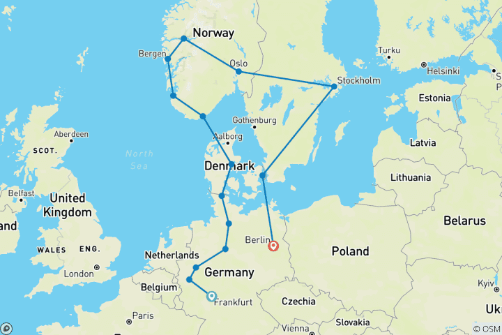 Map of Beautiful Views End Berlin (from Frankfurt-am-Main to Berlin)