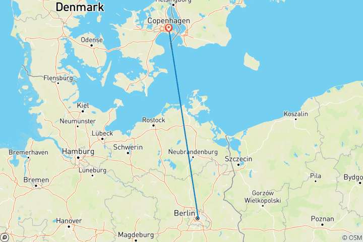 Map of Explore Berlin to Copenhagen