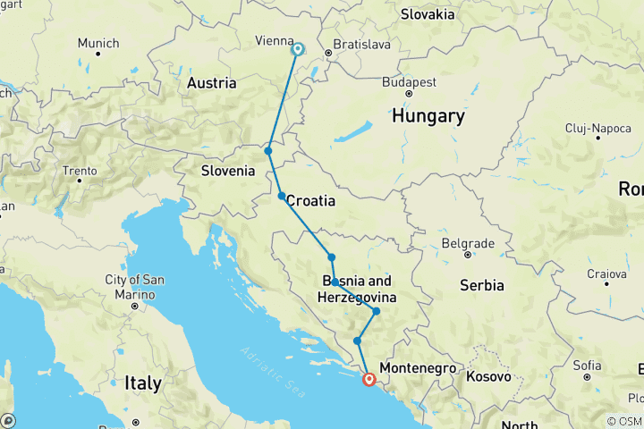 Carte du circuit Est de l'Europe