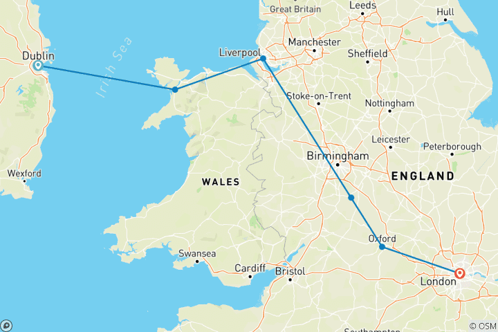 Map of Exploring the United Kingdom and Dublin