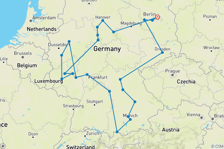 Map of Germany´s Best (24 destinations)