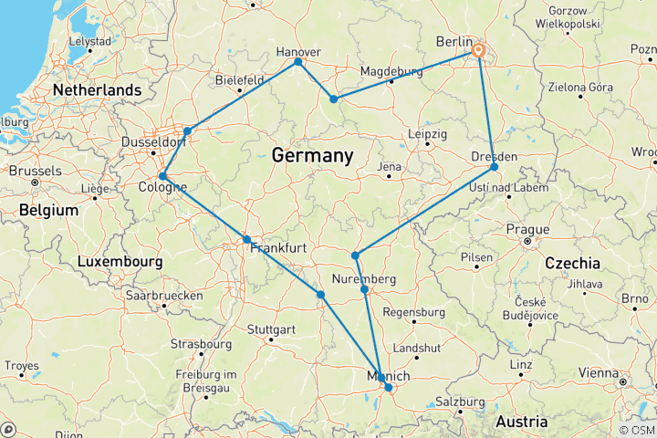 Carte du circuit Le meilleur de l'Allemagne