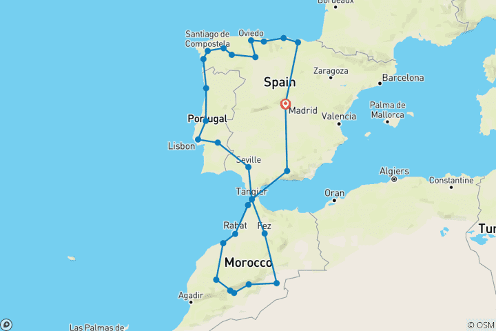 Map of Fantasies from Spain and Portugal and Mysterious Morocco