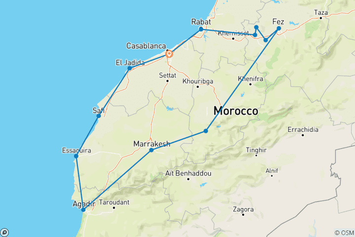Map of Imperial Cities and Moroccan Atlantic
