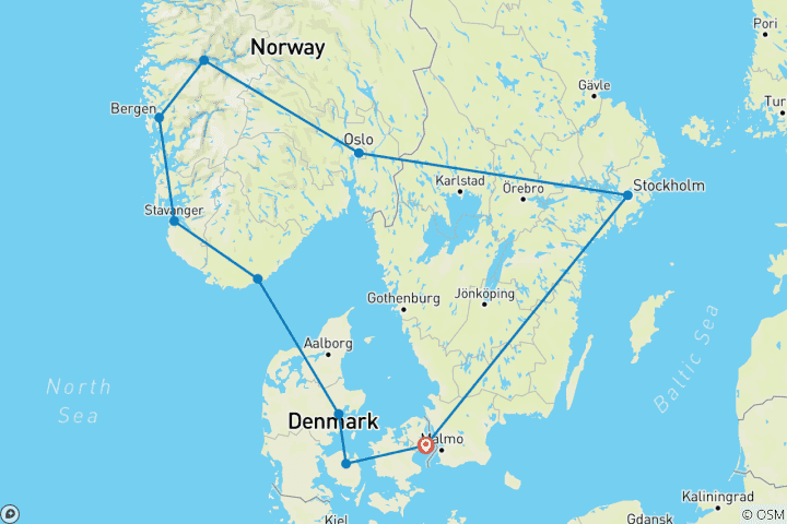 Kaart van Geweldig Scandinavië