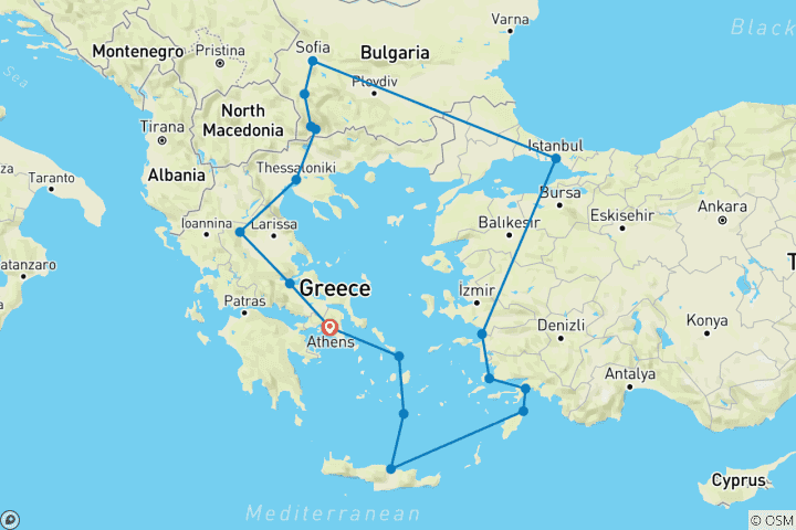 Carte du circuit La Grande Europe du Sud-Est