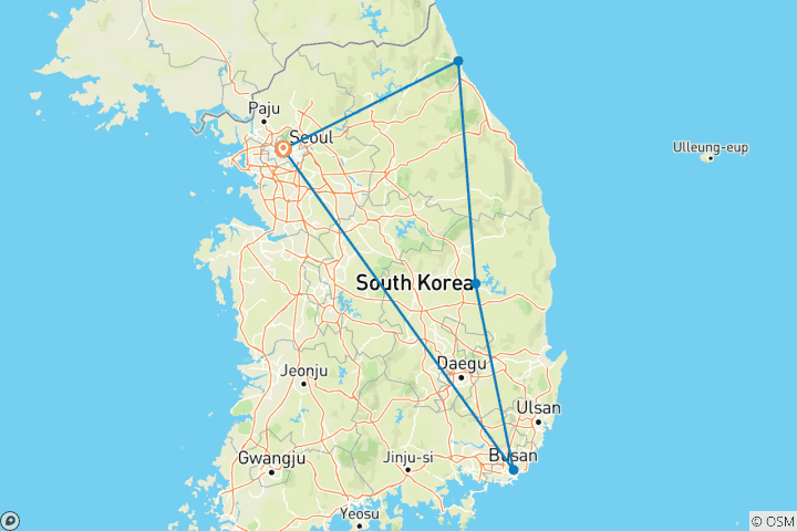 Map of South Korea Highlights