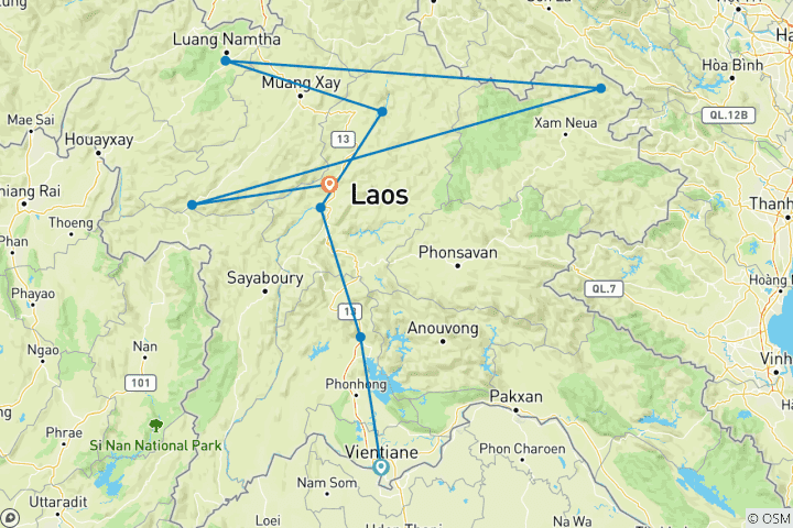 Carte du circuit EXPLORER LE LAOS EN 11 JOURS