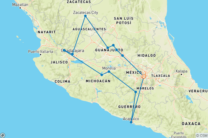 Map of MEXICO - MEXICAN MOSAICS in 15 days