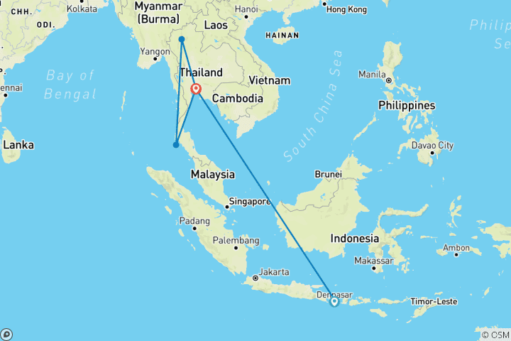 Map of Bali & Thailand Discovery