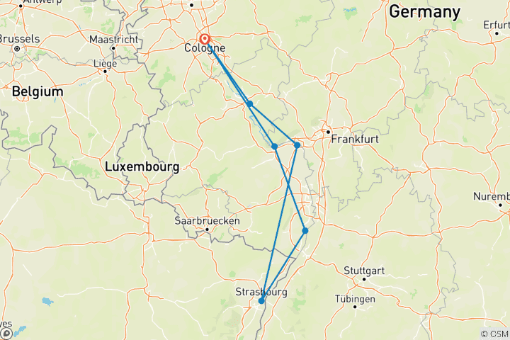 Map of Rhine Enchanting Christmas 2024