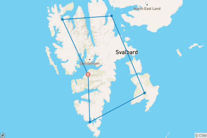 Map of Highlights of Svalbard