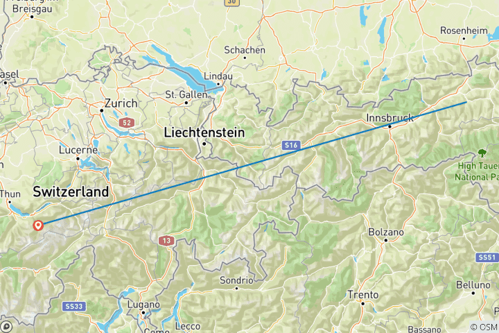 Carte du circuit Alpes actives - 7 jours