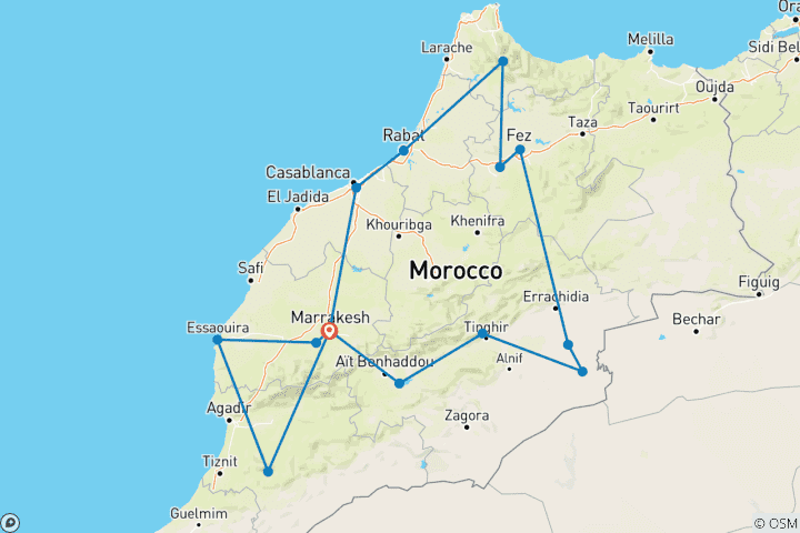 Map of Best of Morocco (Summer, 14 Days)