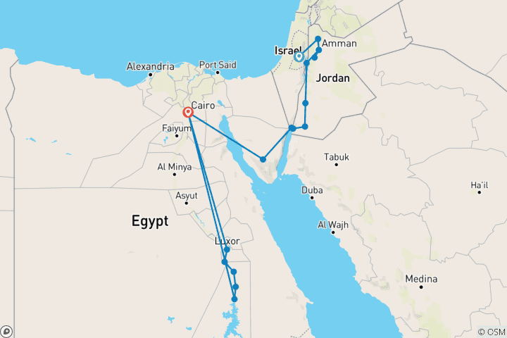 Map of Contrasts of Jerusalem, Jordan and Egypt