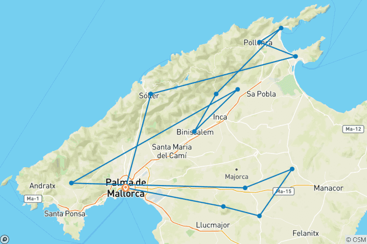 Map of Mallorca | Spain | Guided e-bike tour