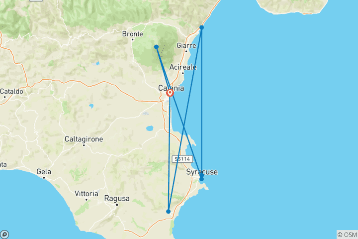 Carte du circuit Séjour de 5 jours dans le meilleur de la Sicile