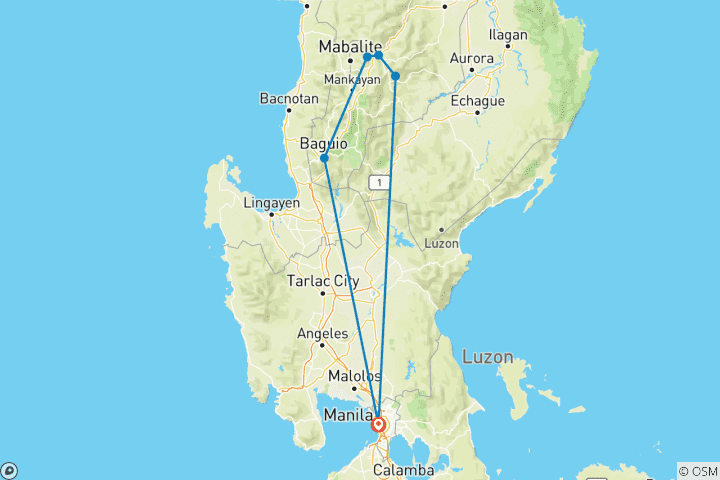 Map of Natural Wonders of Northern Luzon