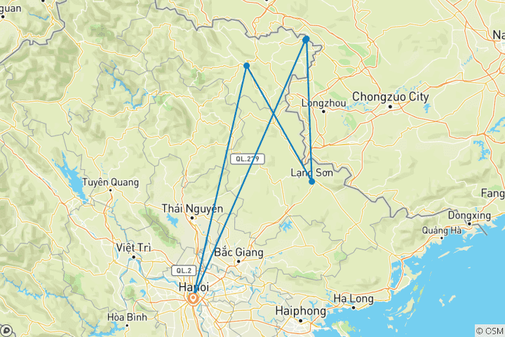 Carte du circuit 3D2N Cao Bang & Ban Gioc Waterfall Adventure by Limousine - Départ de Hanoi | Join-in Tour