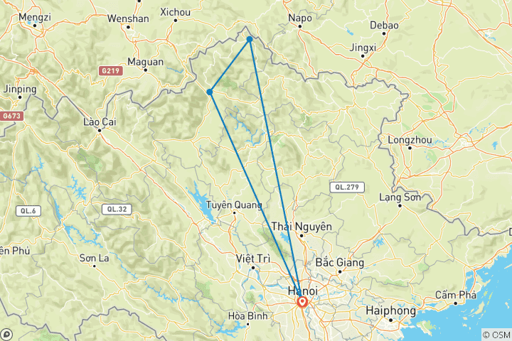 Carte du circuit 4D3N Private Car Journey Ha Giang Loop from Hanoi - Toutes les destinations incontournables à Ha Giang