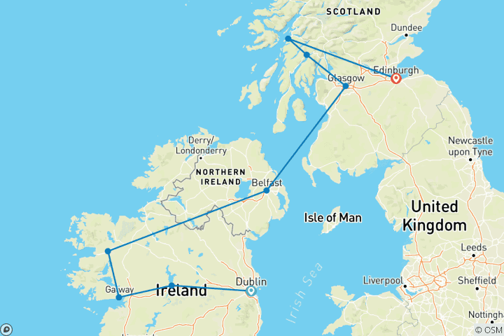 Map of A Taste of Ireland and Scotland