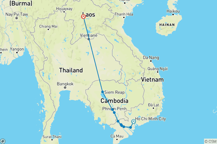 Map of Wonders of Indochina and the Mekong 2025-2026