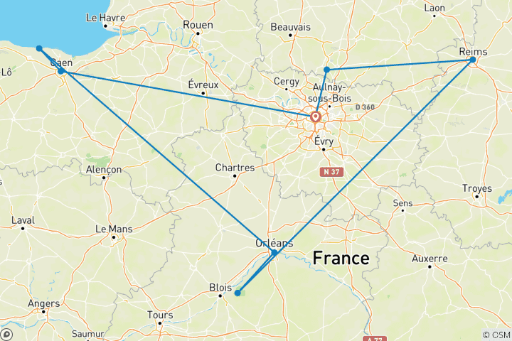 Map of France in a Week (Classic, 7 Days)