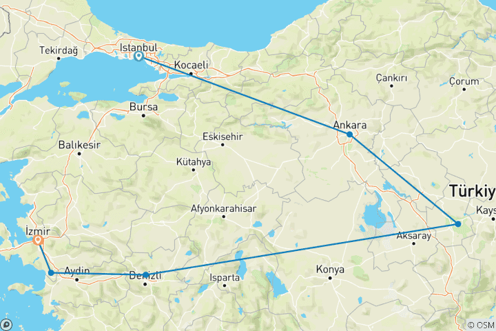 Carte du circuit D'Istanbul à Izmir (Serie Classic)