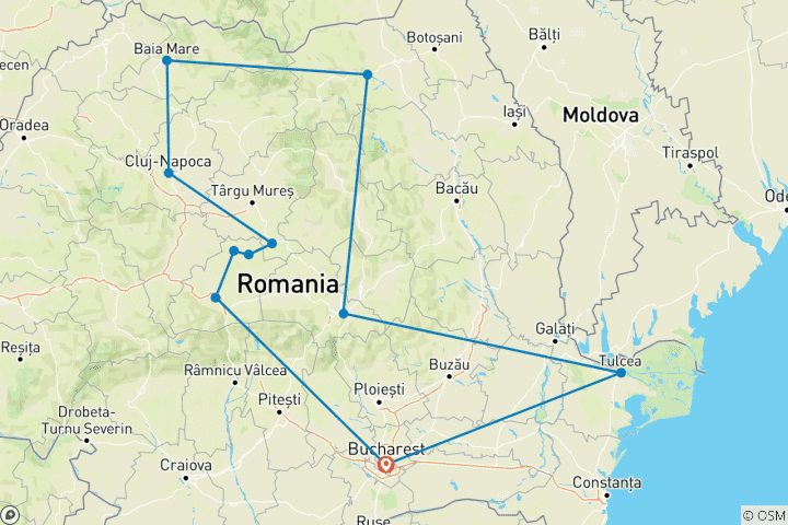 Map of Rumäniens Höhepunkte - Selbstfahrer-Reise