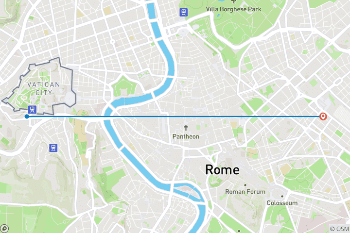 Kaart van 4 Daagse Rondreis Het Beste Van Rome