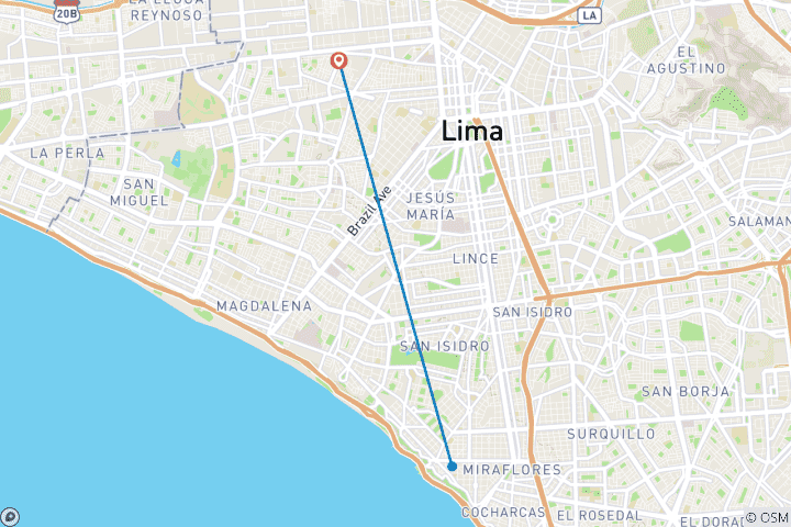 Map of Lima, Culture and Tradition in 4 days