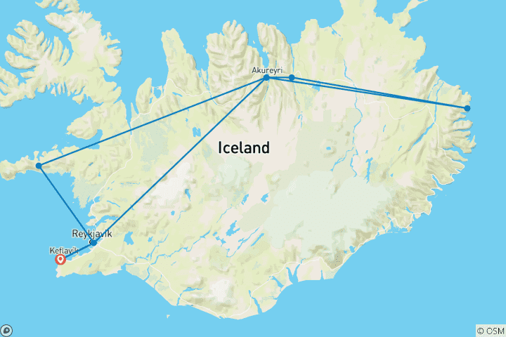 Karte von Islands wilder Westen