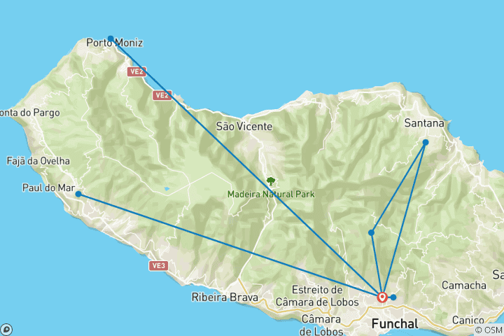 Map of Madeira - Green dream island in the Atlantic