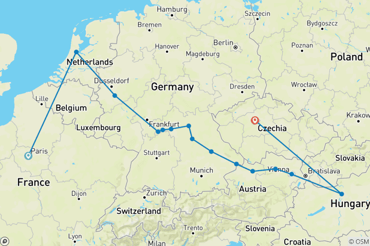 Map of Christmas & New Year with Paris & Prague 2026 - 21 Days