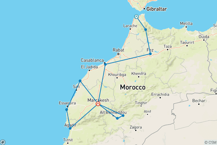 Map of Complete Morocco: The Sahara to the Coast