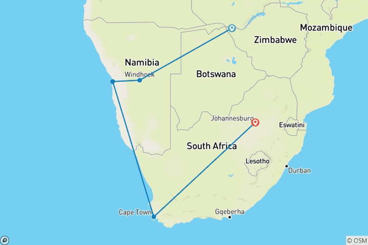 Mapa de África Austral Definitiva - Circuito Activo