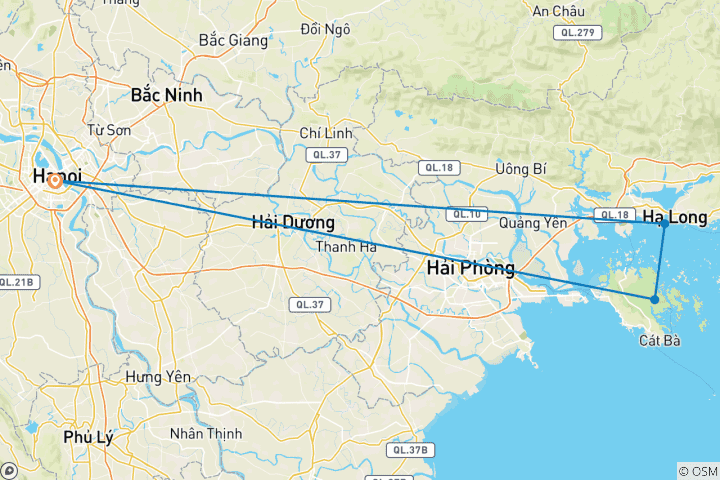 Map of Venus Cruise - Luxury 5 Star in Ha Long Bay - Lan Ha Bay 3 Days