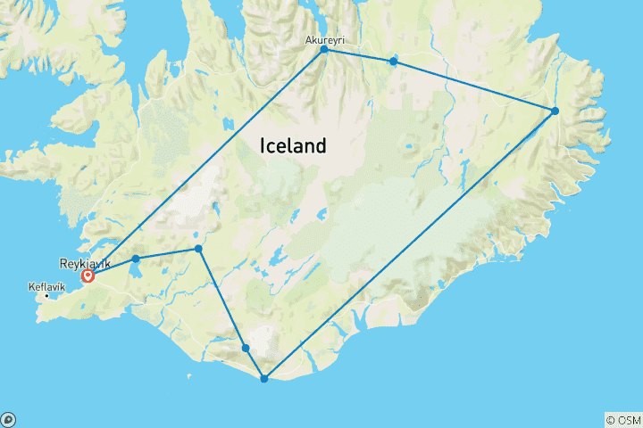 Map of Iceland Circle & Northern Lights