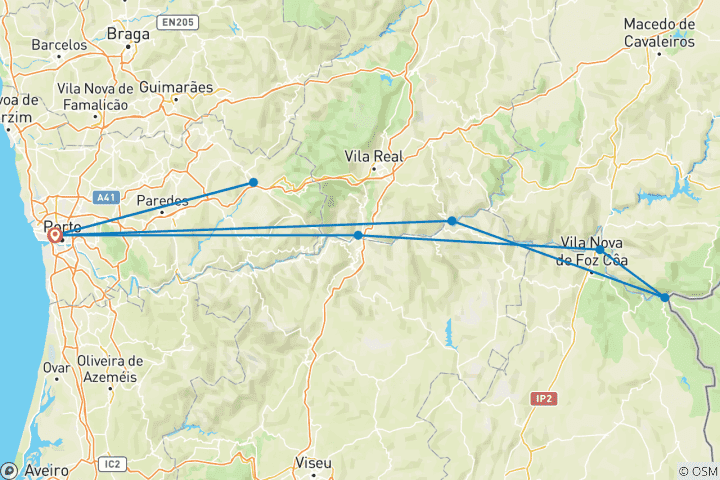 Mapa de Encantador Duero con Oporto