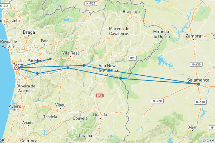 Map of Unforgettable Douro with Porto