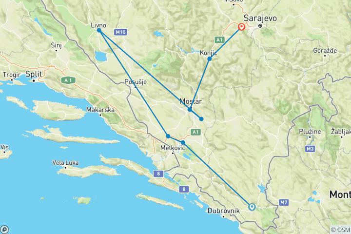 Map of Bosnia and Herzegovina: Wild Horses & City Sights