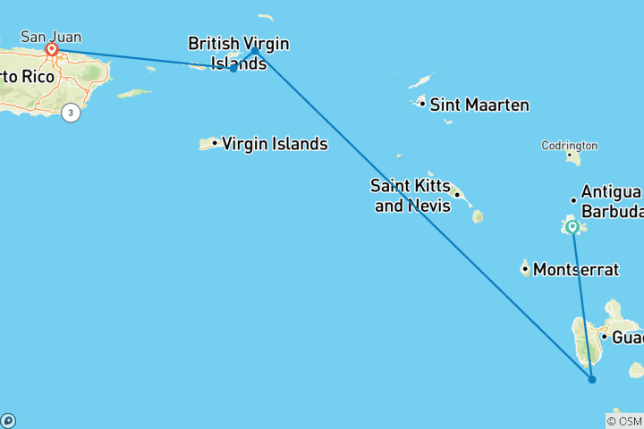 Map of Caribbean Yachting Discovery 2025-2026