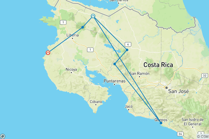 Map of Costa Rica: Wildlife, National Parks & Hidden Gems of the Northwest