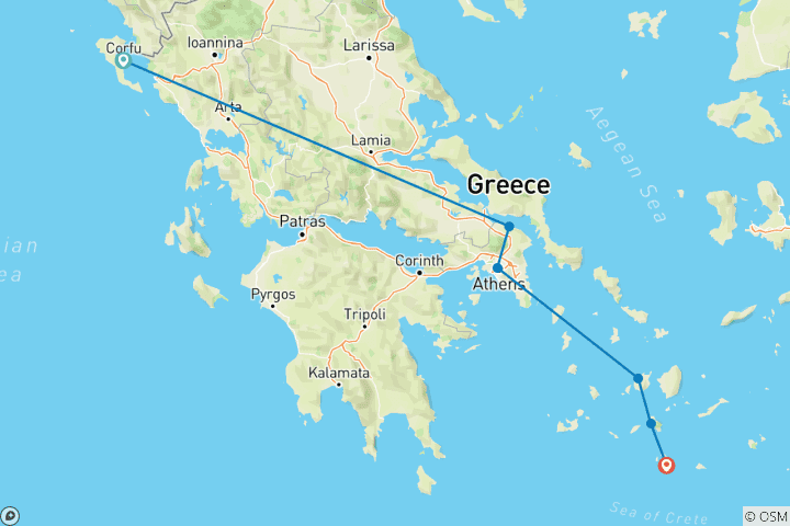 Map of Corfu to Santorini: Beach Days & Jaw-Dropping Views