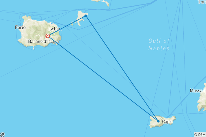 Carte du circuit A la découverte de Capri, Ischia et Procida