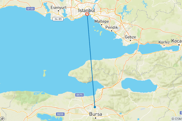 Carte du circuit 6 jours à Istanbul et Bursa : un voyage à travers la culture et la nature
