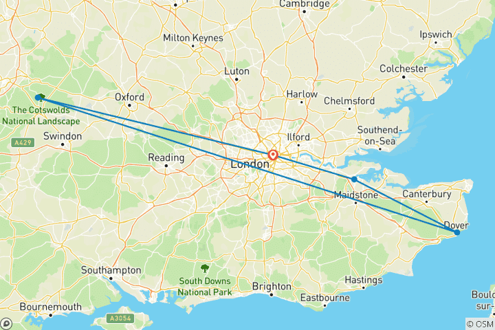 Carte du circuit 5 jours à Londres Une aventure royale