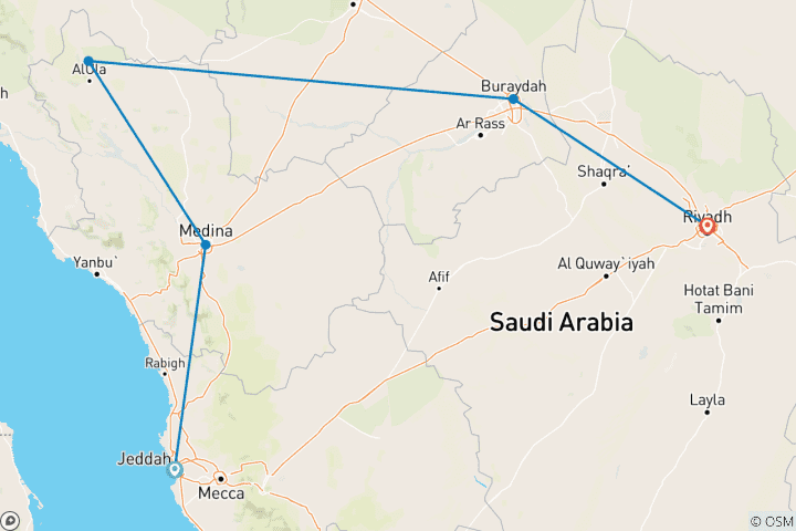 Map of Saudi Arabia Highlights