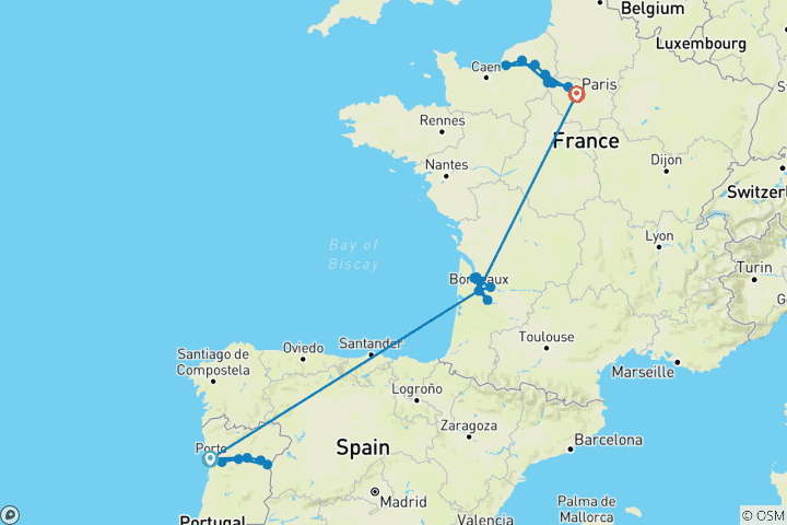 Map of France & Douro Masterpiece 2026 - 31 Days